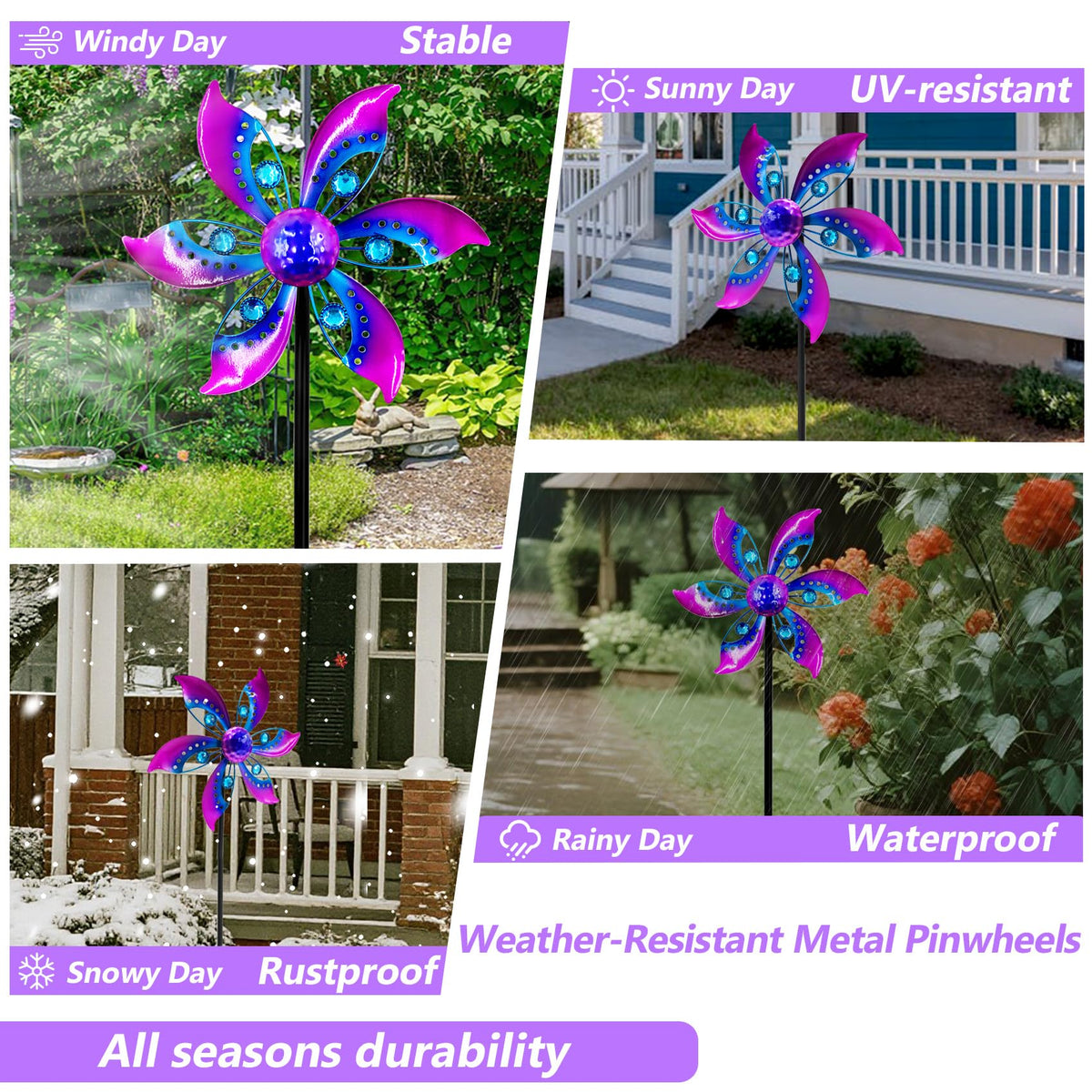 Gronhof wind spinner purple yard decor brightens outdoor spaces.
