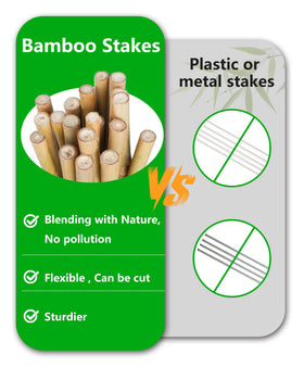 Groovboo eco-friendly bamboo stakes are durable and reusable