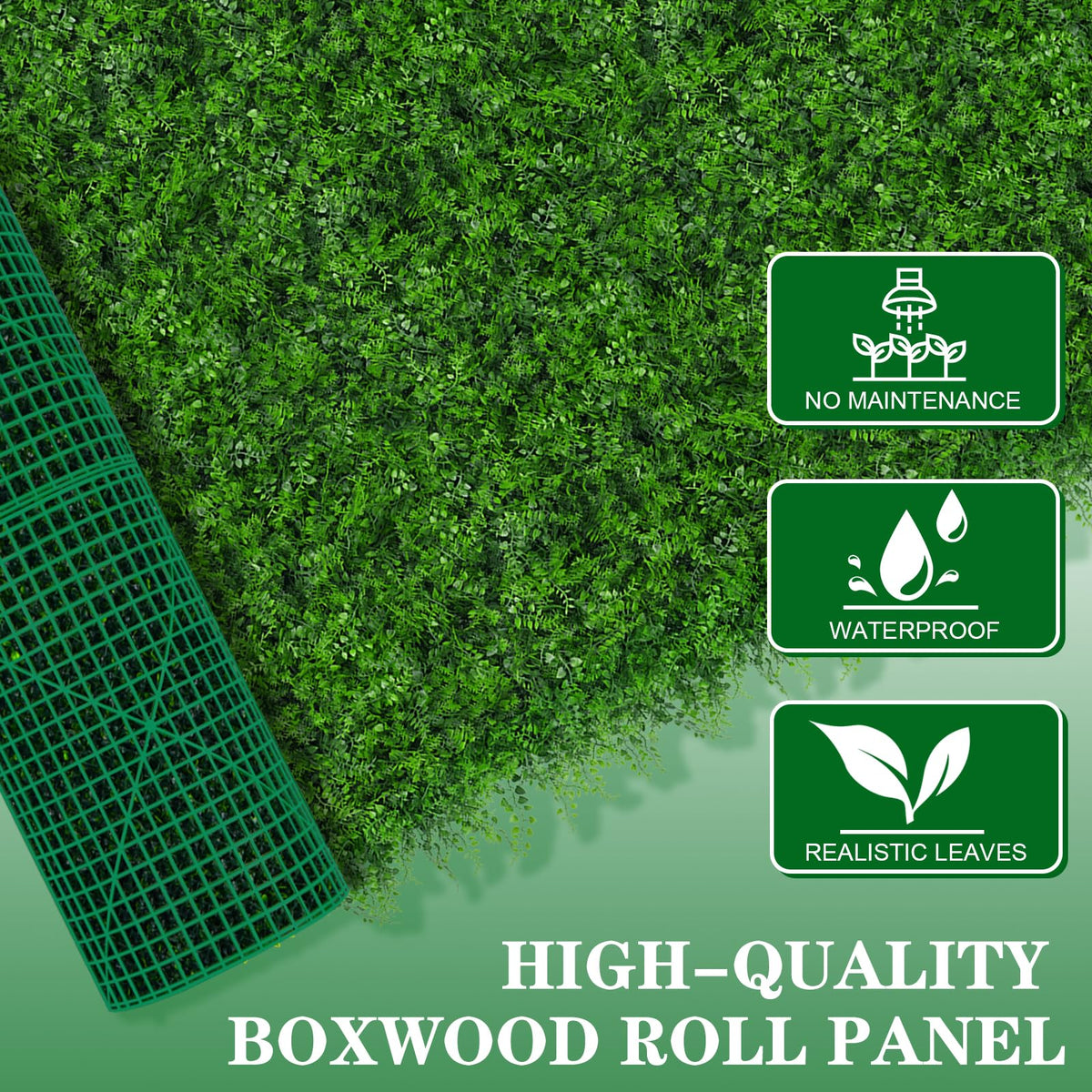 Grooy boxwood panel kit includes zip ties and gloves for quick installation.
