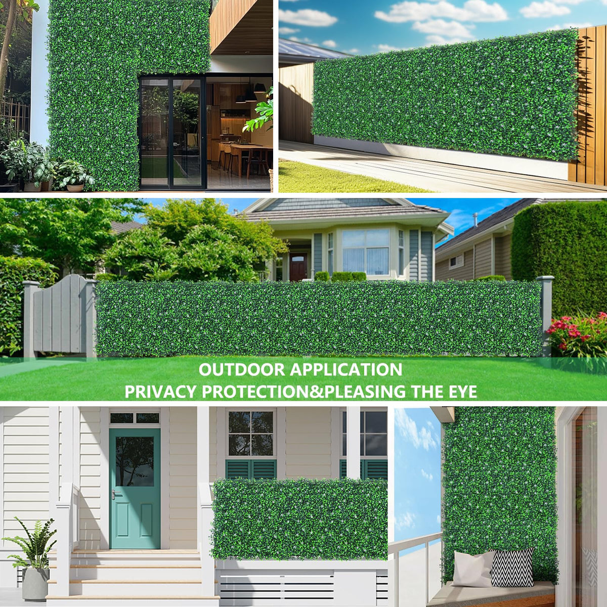 Grooy boxwood roll panel with flowers offers maintenance-free greenery.