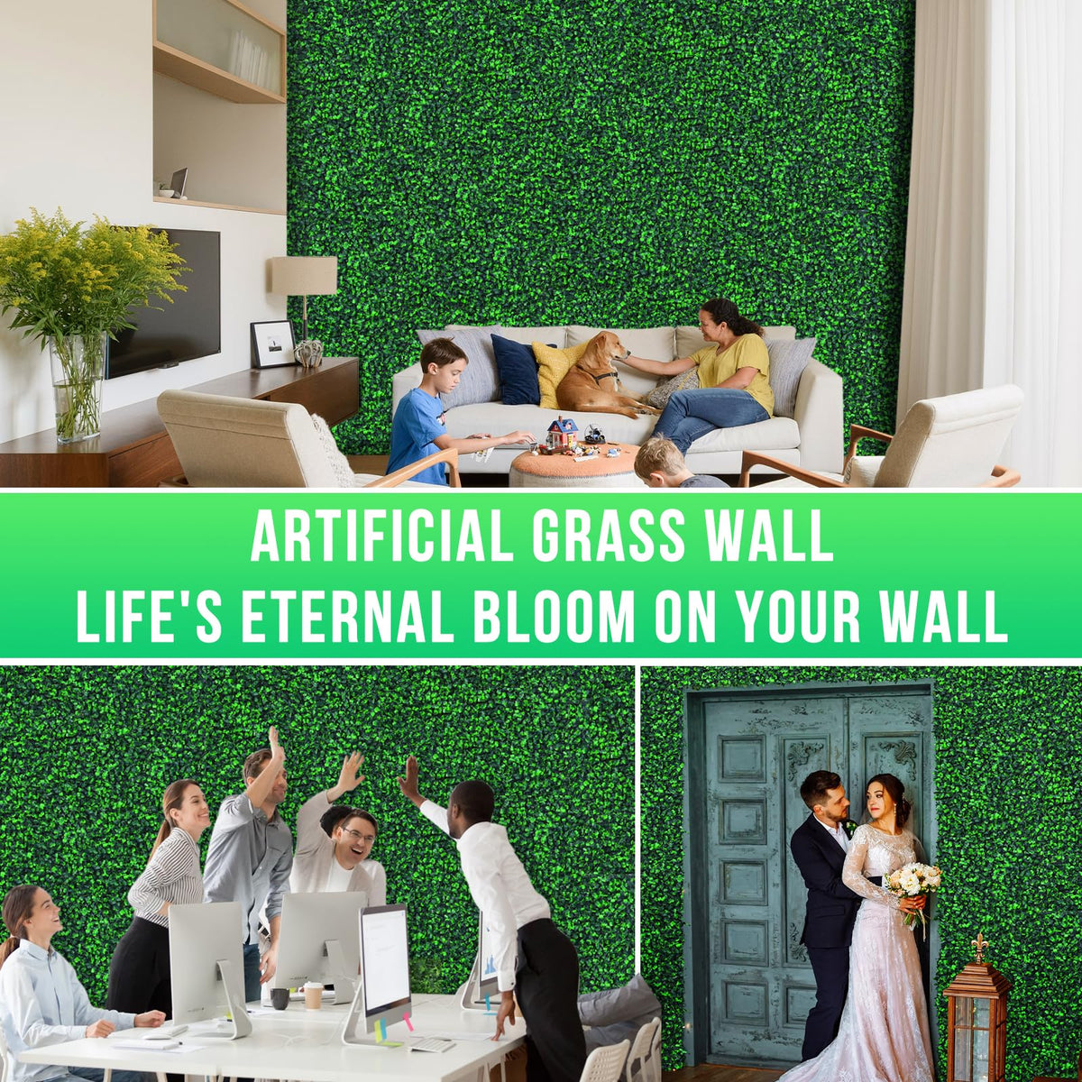 Grooy Boxwood Roll UV-resistant greenery for outdoor use.