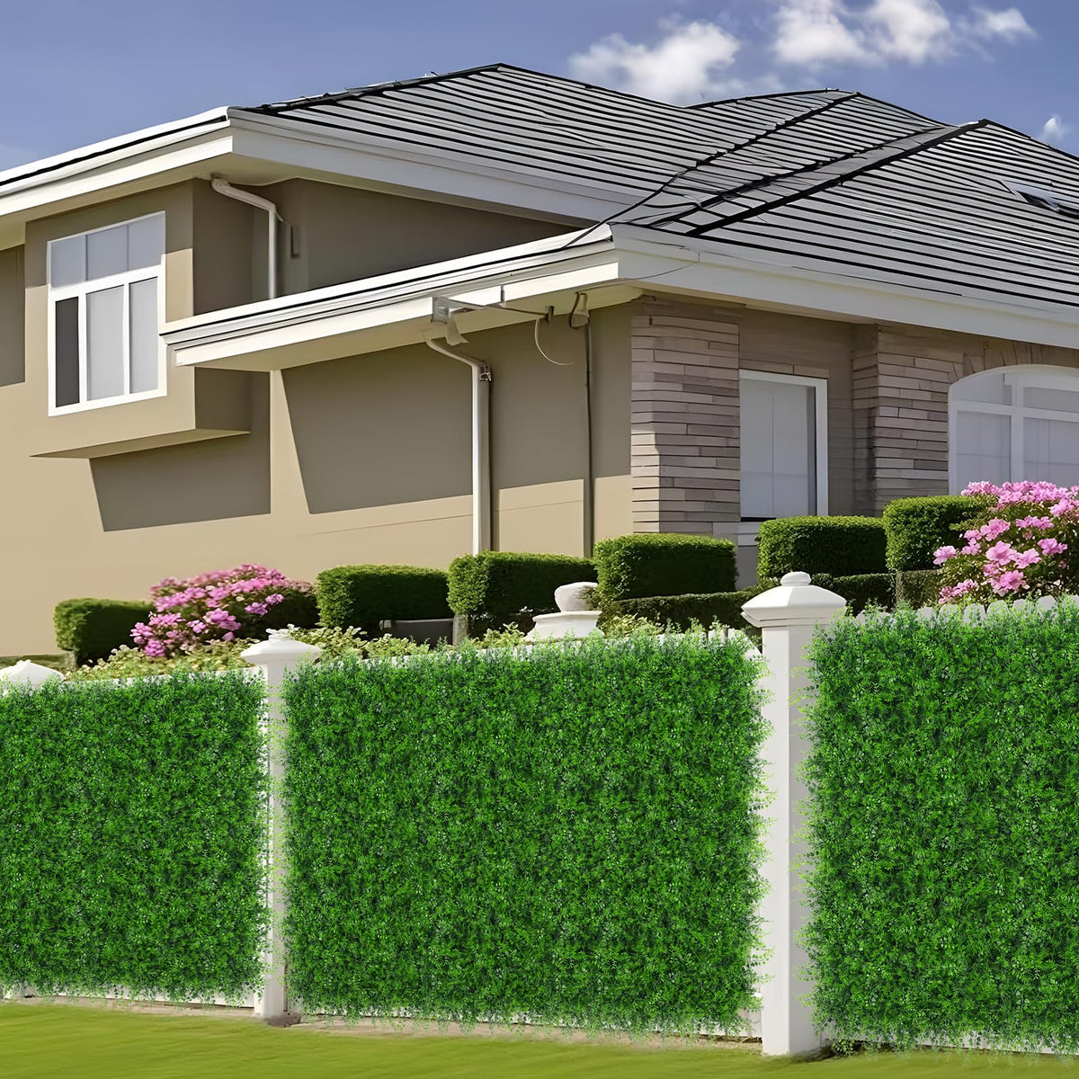 Grooy UV-protected greenery ensures long-lasting color in sunlit areas.
