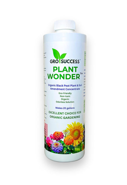 GroSuccess PlantWonder bottle pouring, easy weekly feeding for plants
