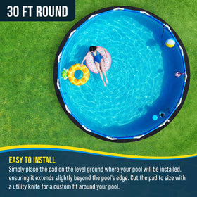 Weed barrier design keeps weeds at bay around the pool area