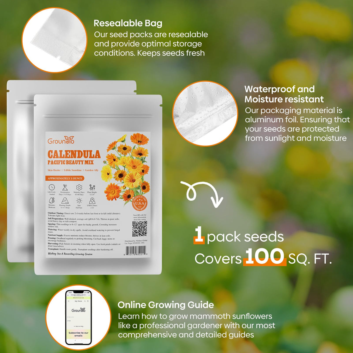 Groundio Calendula tolerates cool weather and cool-season planting conditions.