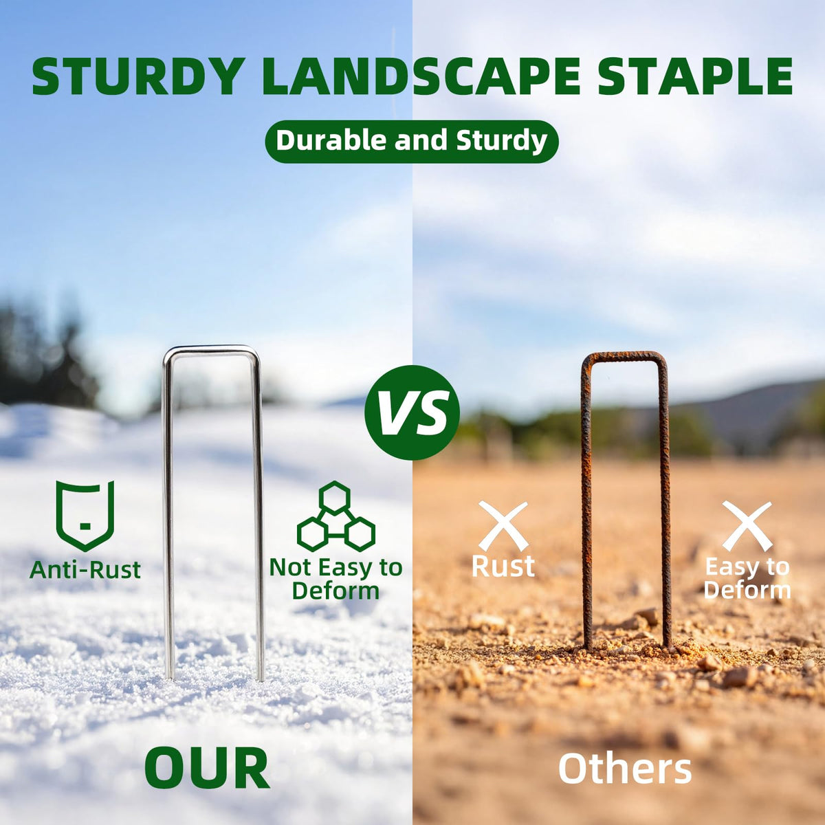 Grovellis tent stake anchors with sharp tip for quick setup