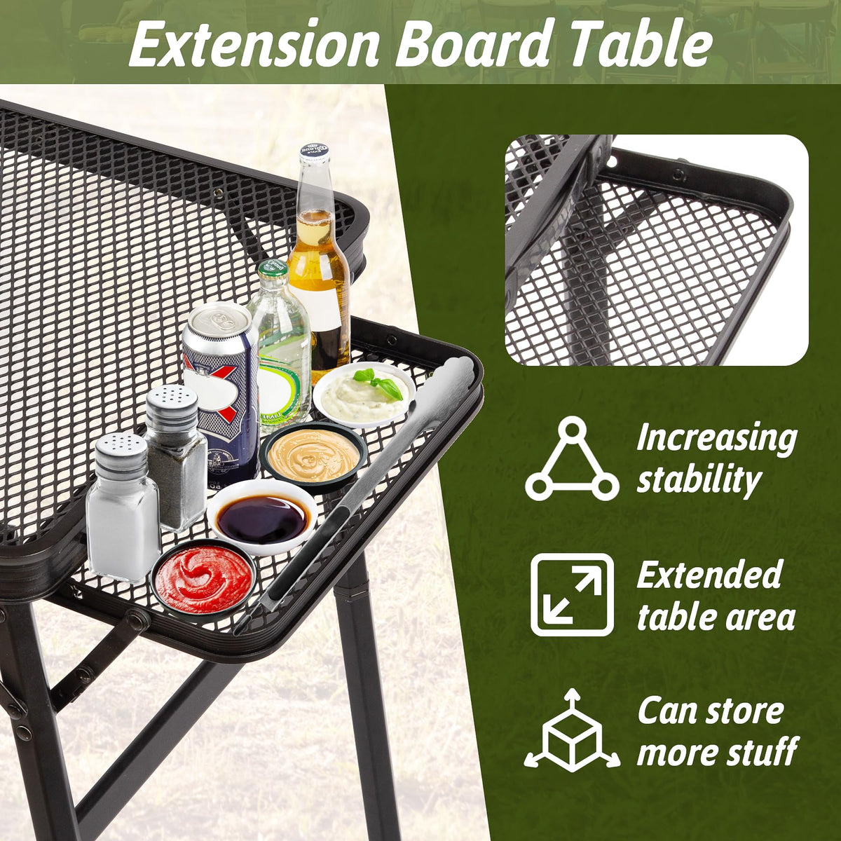 Grovind setup on the beach for convenient outdoor dining.
