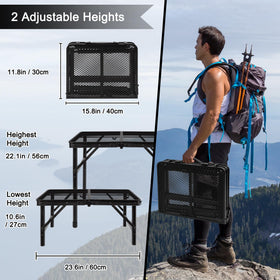 Grovind table supports up to 90 pounds for grills and prep.