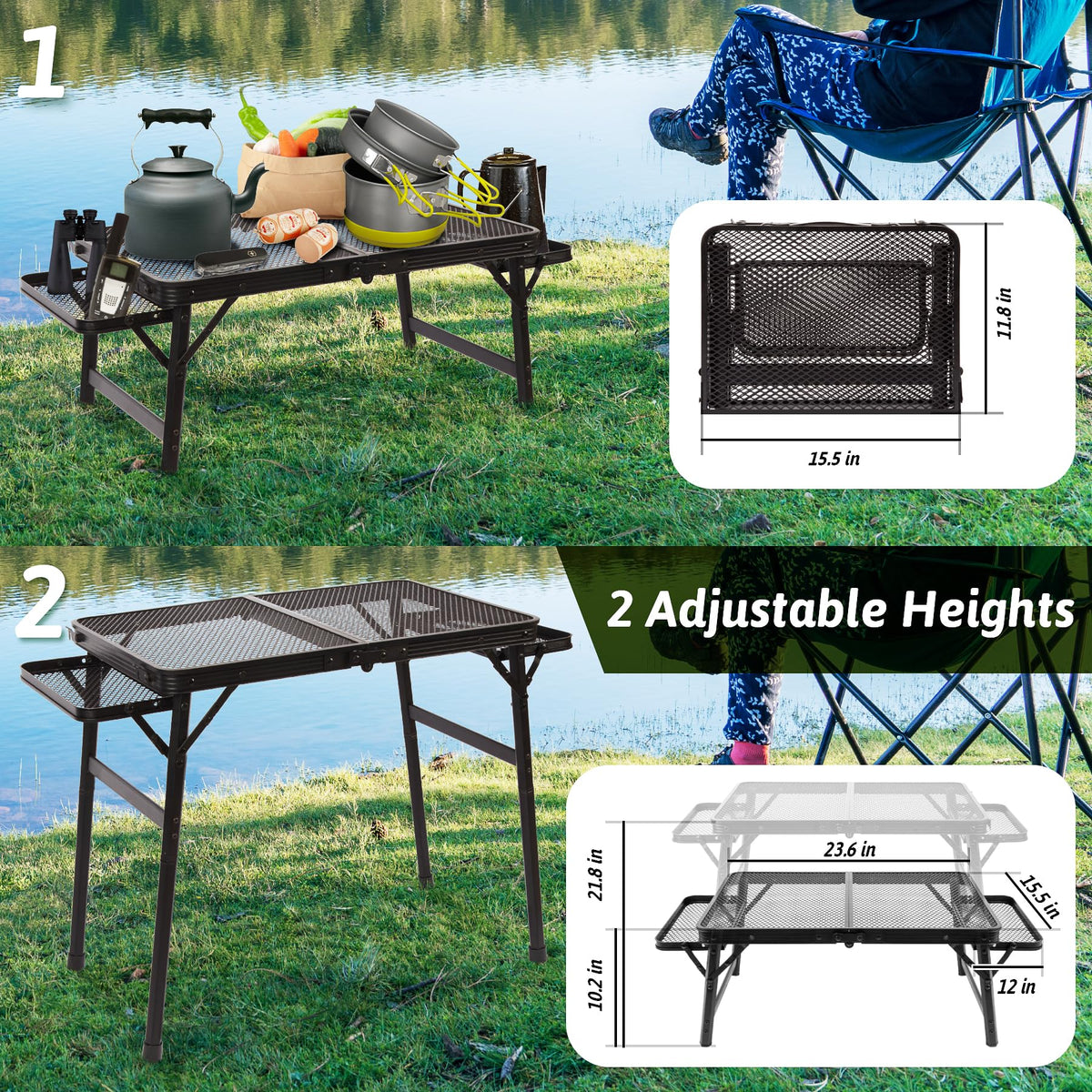 Grovind steel mesh and hex legs provide sturdy support.