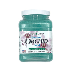 Grow More orchid fertilizer bottle pour shows simple, convenient feeding.