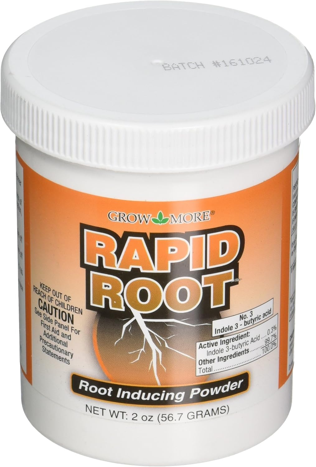 Grow More Rapid Root Powder bottle with 0.3% IBA for rooting.