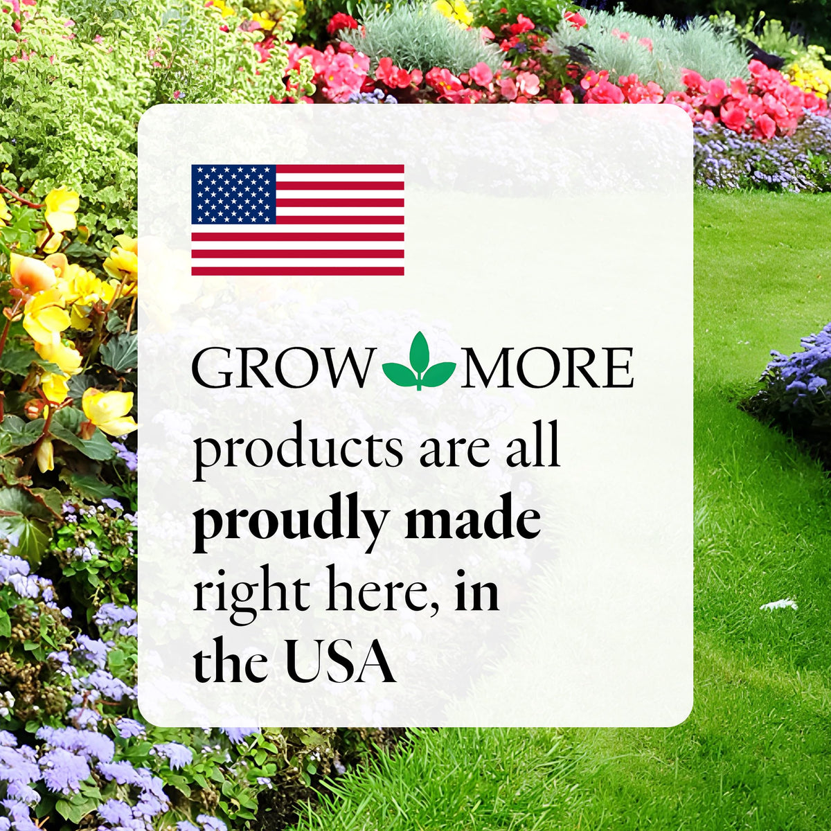 Grow More Seaweed Extract bottle proudly labeled Made in USA