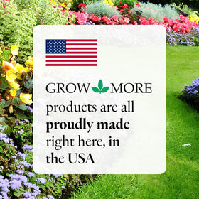 Grow More us-made stamp on bag signaling USA manufacturing.