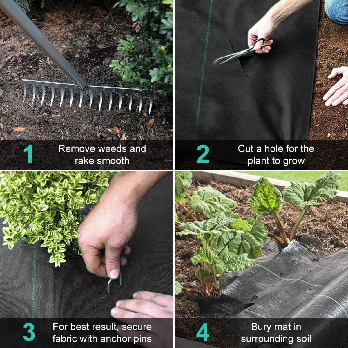 Groweco weed barrier applied to garden walkways and paths