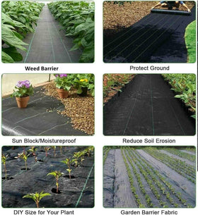 Groweco raised bed setup with ground fabric for weed suppression