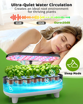 Growell hydroponics adjustable-height light supports all growth stages.