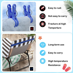 Growell Towel Bands secure towels on a poolside chair even in breeze