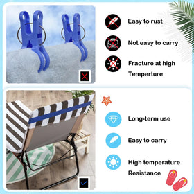 Growell elastic towel bands prevent towel slippage on a cruise chair.