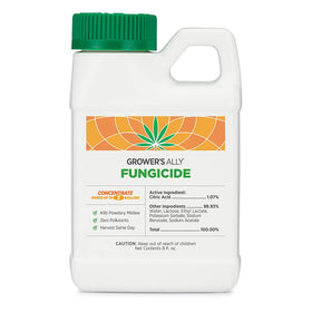 Grower's Ally fungicide concentrate bottle for garden protection against mildew
