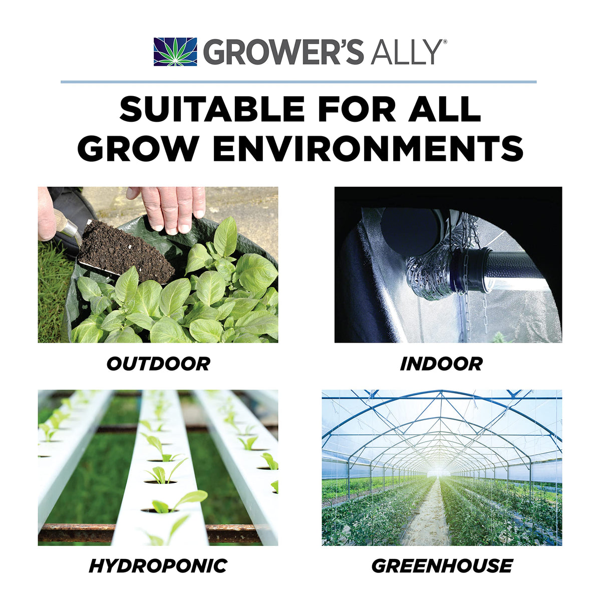 Indoor and outdoor garden setup using Grower’s Ally for controlled pest care.