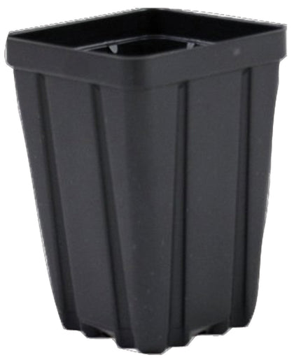 Growers Solution square greenhouse pot 3.5x5 inch black, durable deep pot for cuttings and seedlings.
