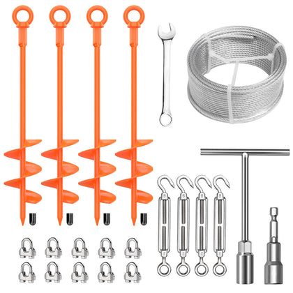 GrowGlow 18-inch ground anchor showing sturdy spiral grip for outdoor use