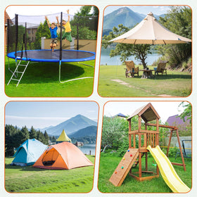 GrowGlow outdoor anchoring kit in use securing sheds, trees, and more
