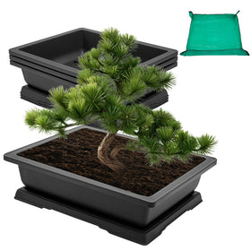 Growneer 18-inch bonsai pot tray with raised ridges for secure placement.