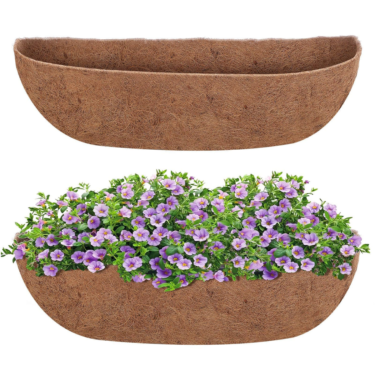 GROWNEER 2-pack trough liner fits hanging baskets for improved drainage and airflow.