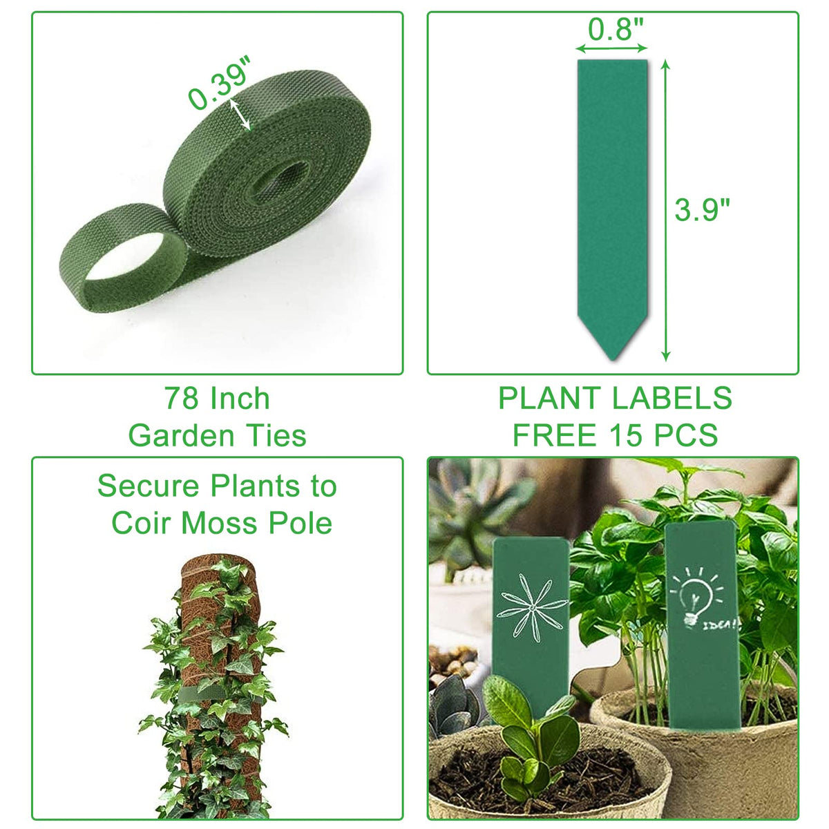 GROWNEER 78-inch garden ties keep vines secure as they grow.