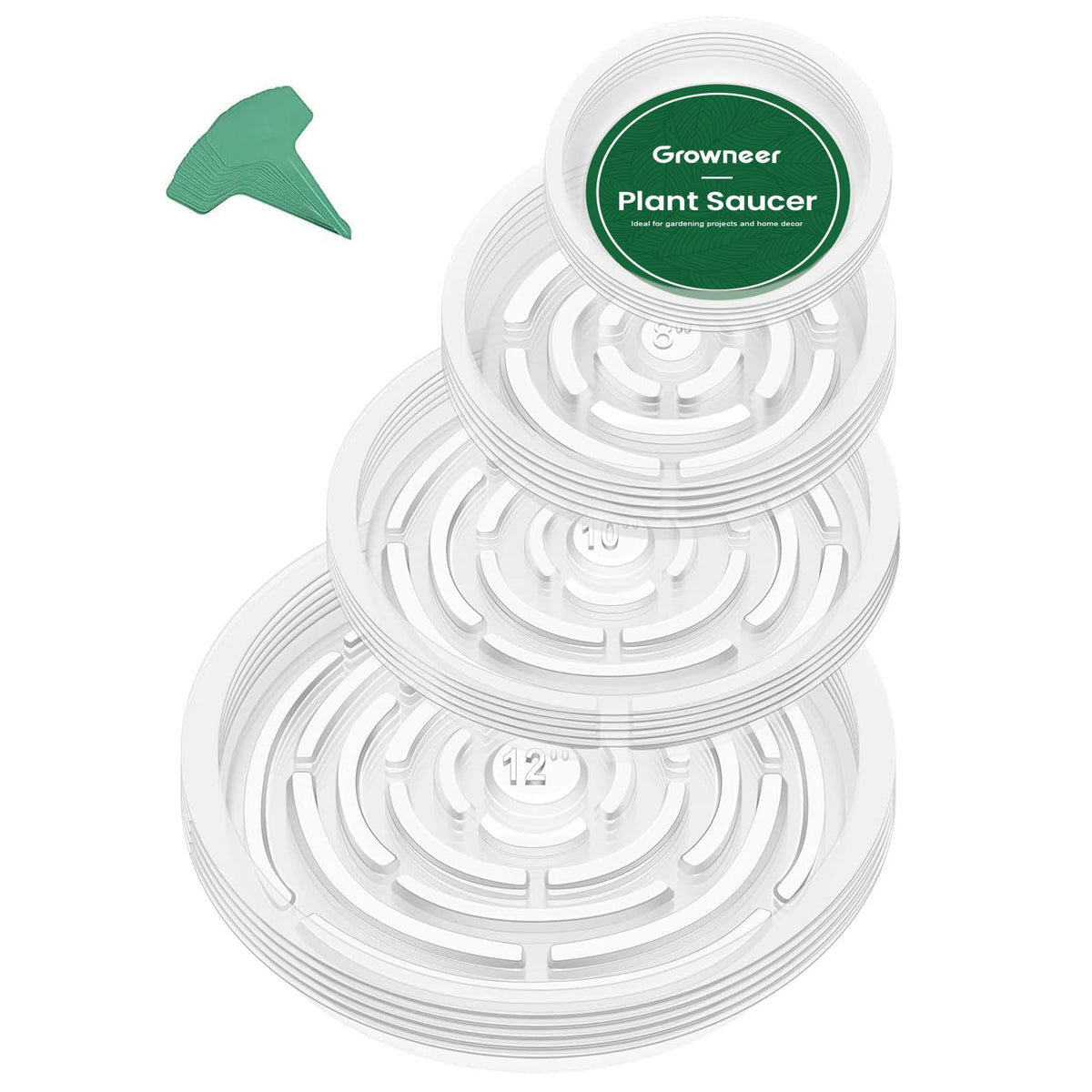 GROWNEER clear 6-inch plant saucer protects surfaces from water spills.