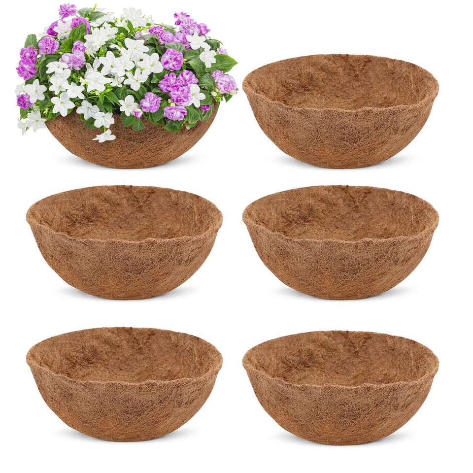 Growneer coconut fiber liner for 8-inch basket improves airflow.