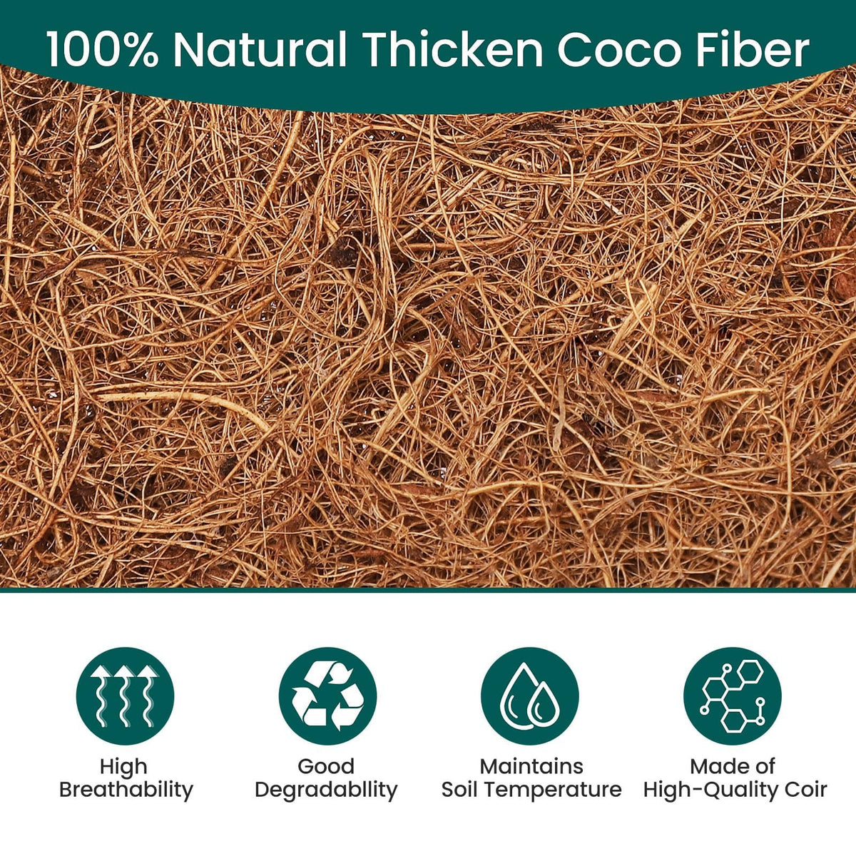 Growneer 8-inch basket liner shows natural coco coir texture.