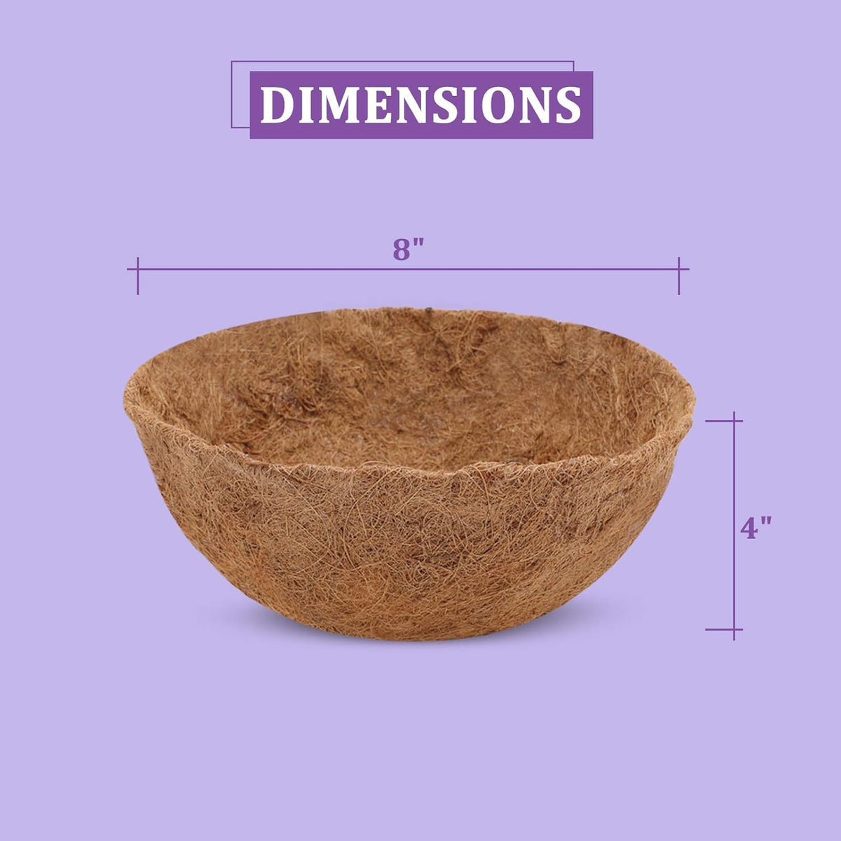 Growneer coconut fiber liner keeps soil neat and contained.