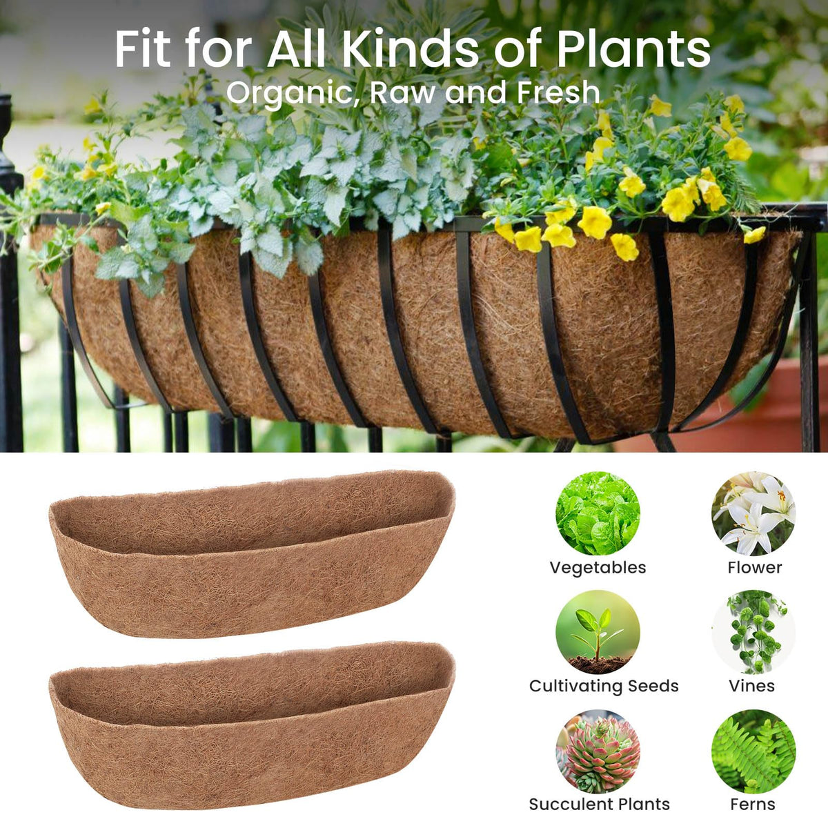 GROWNEER coconut fiber walls reduce mess while holding soil.