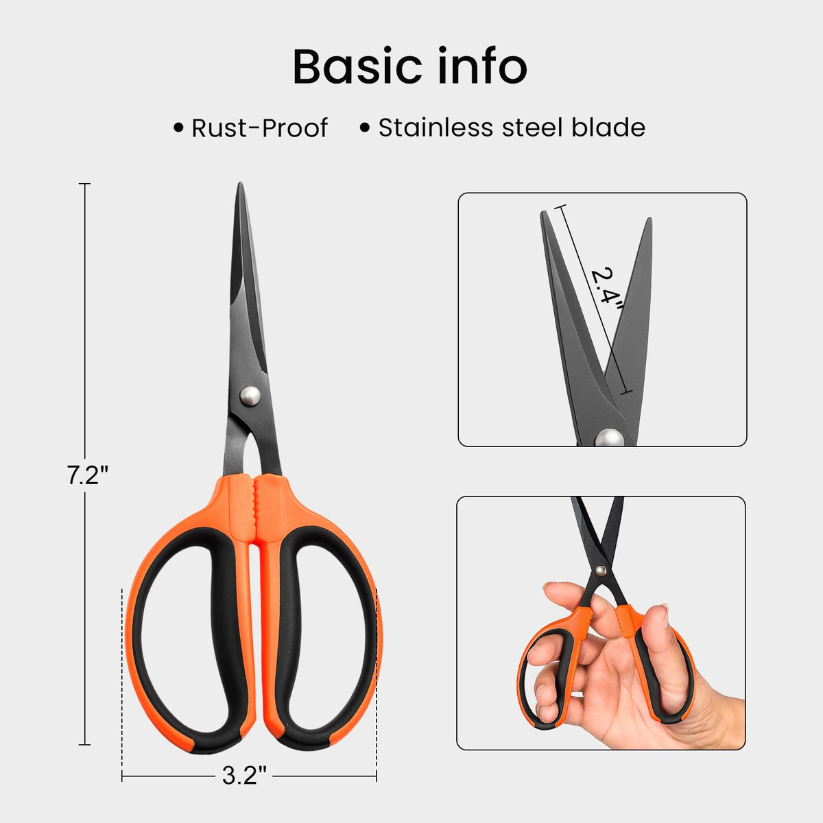 GROWNEER ergonomic rubber grip enhances comfort during pruning sessions.