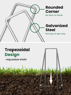 GROWNEER hot-dip galvanized stakes resist rust in outdoor conditions.
