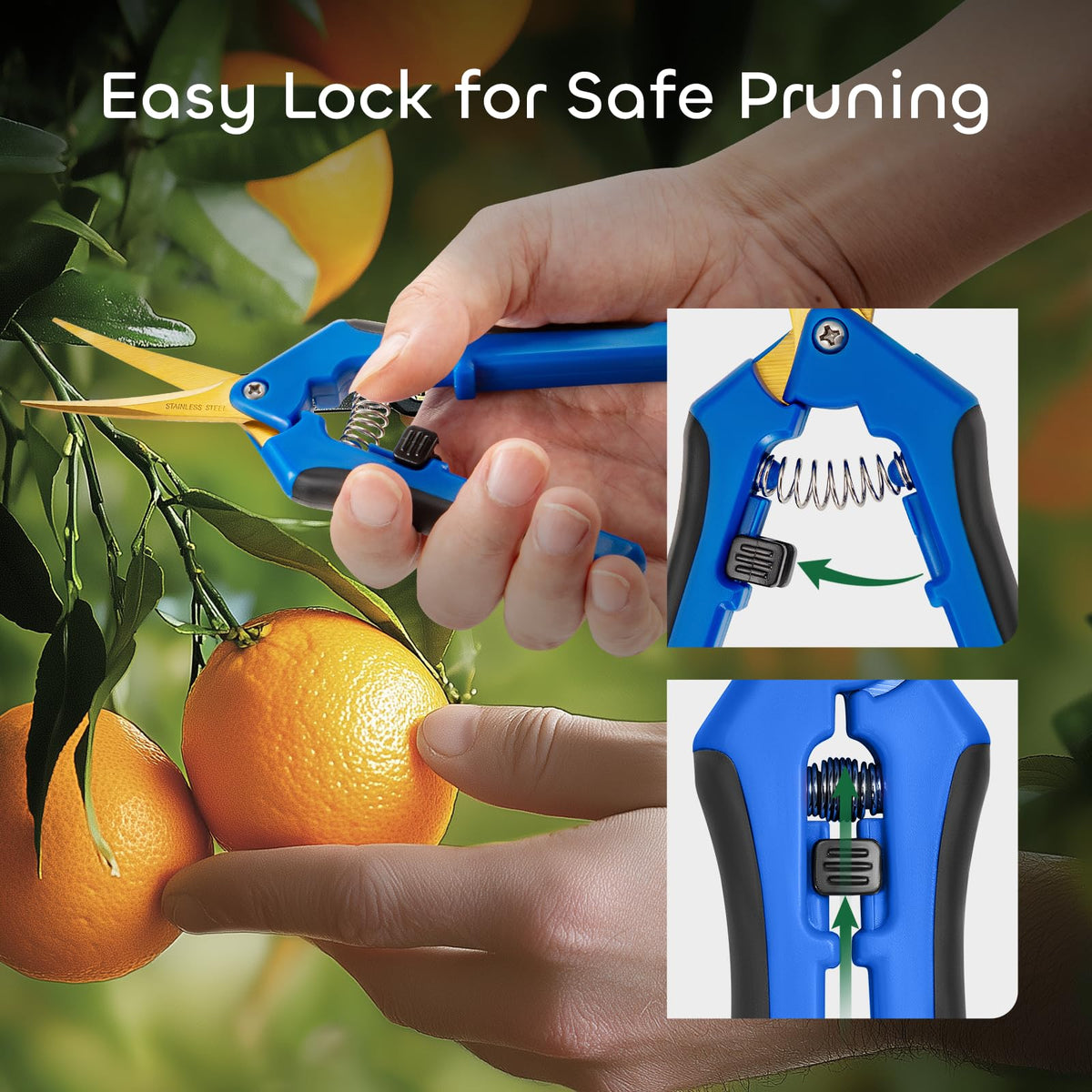 Growneer pruning shears fit both right and left hands.
