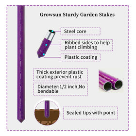 Growsun trellis-friendly supports ideal for eggplants and pole beans.