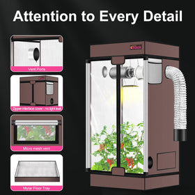 Growtent Garden ATOUR small sturdy metal frame provides stable support for equipment
