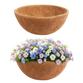 Growvy two-pack 14in round coco liners ready to install for hanging baskets, promoting airflow.