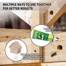 GRTRE pheromone attractant bait drawing carpenter bees into the trap.
