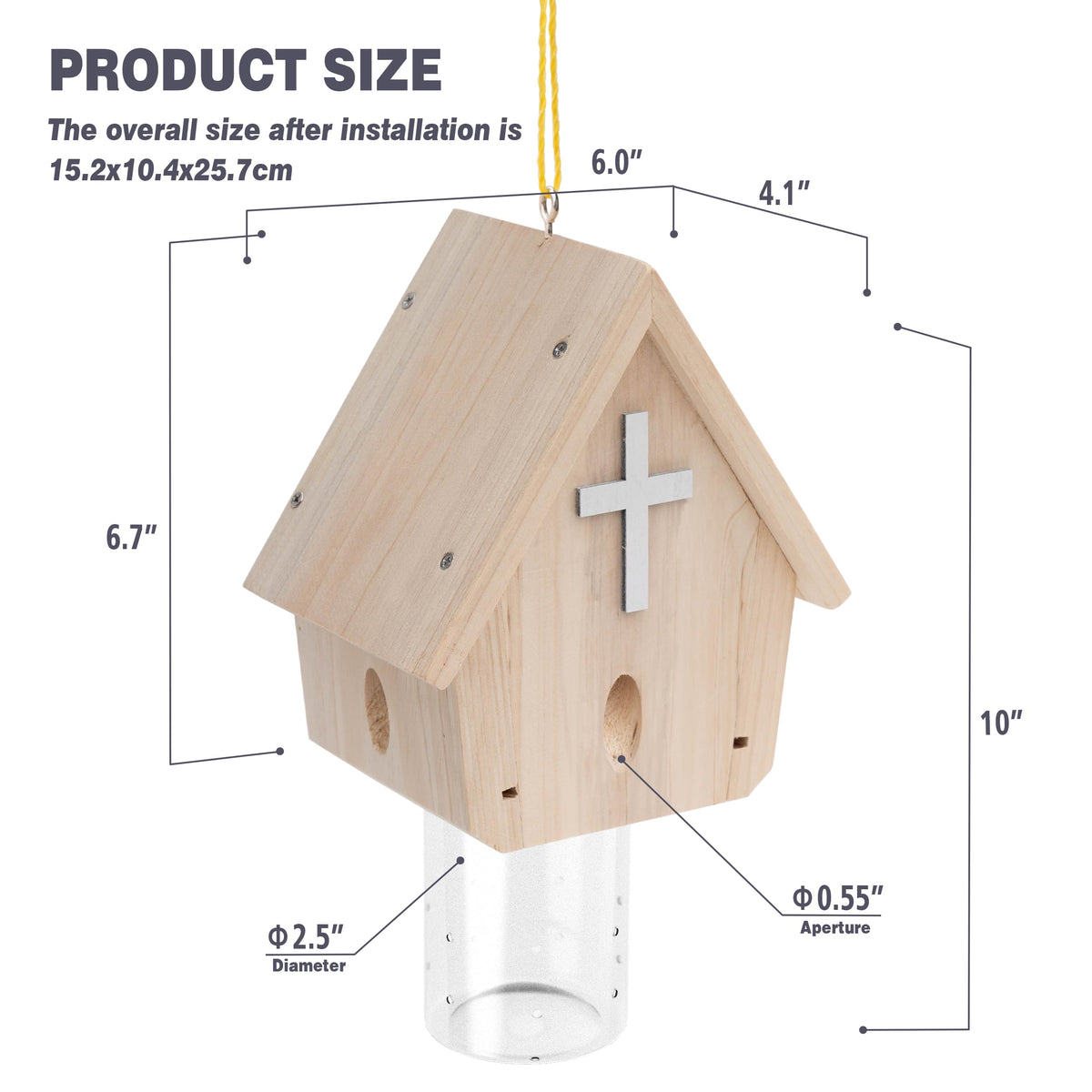 GRTRE trap installed on eaves or deck for bee protection