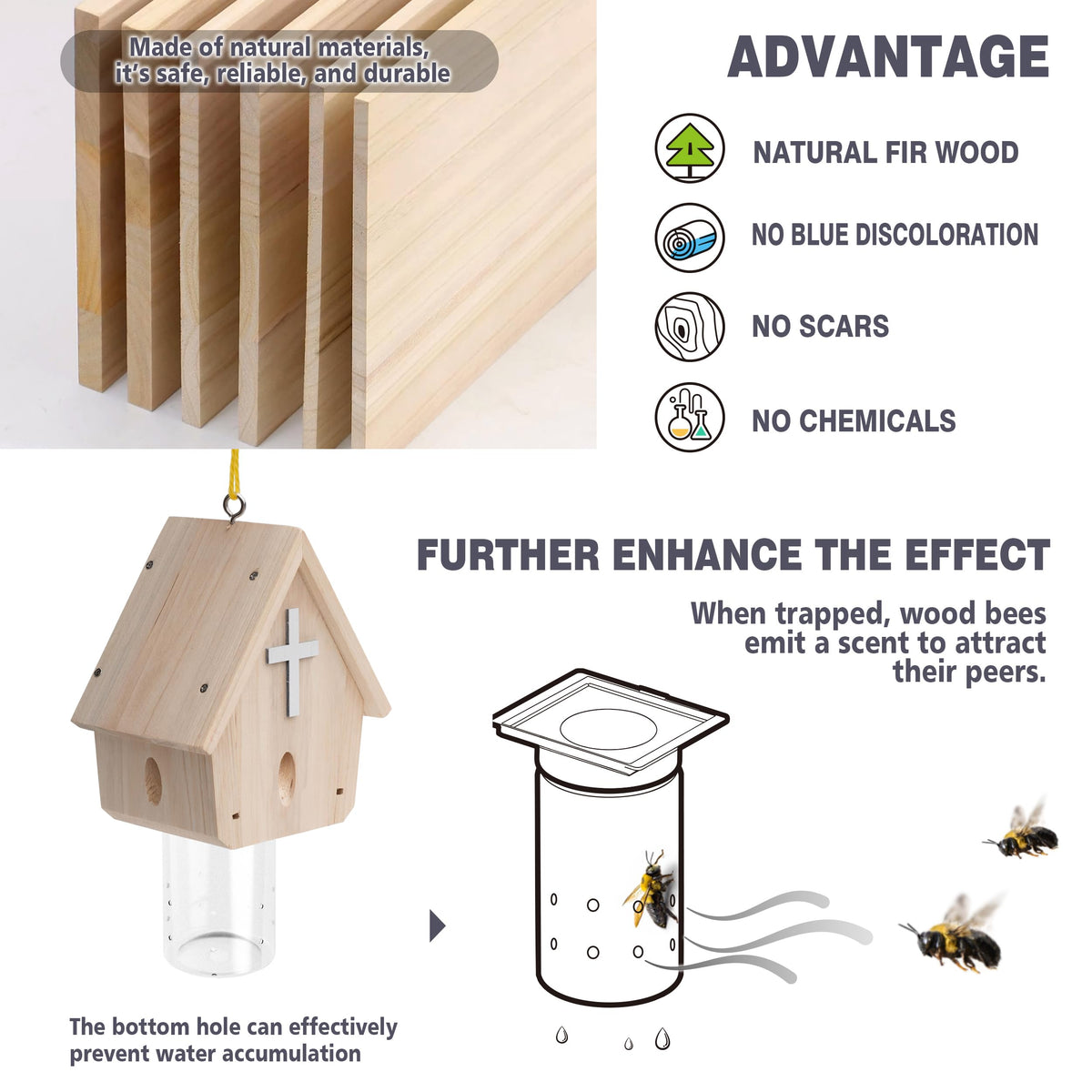 GRTRE natural fir material construction for weather resistance