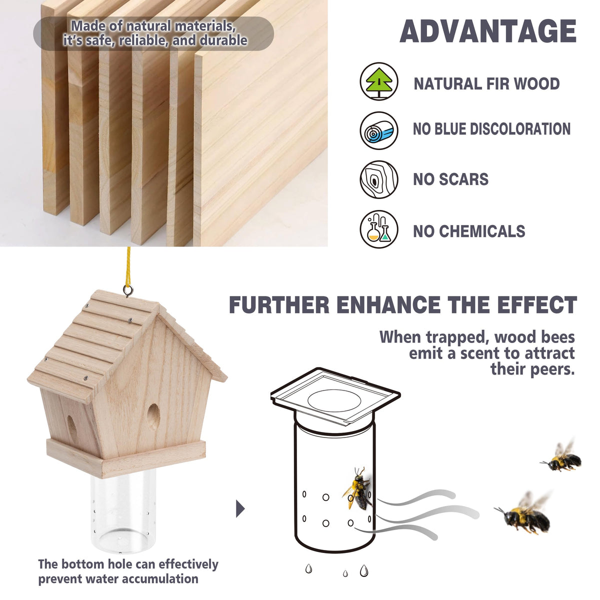 GRTRE trap placed in sunny outdoor spot for effective carpenter bee attraction.