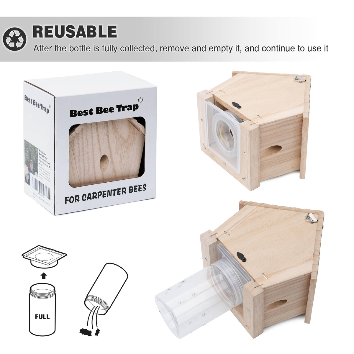 GRTRE weather-ready trap withstands rain and sun for outdoor use.