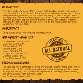 GRUBMASTER label close-up highlights natural ingredients