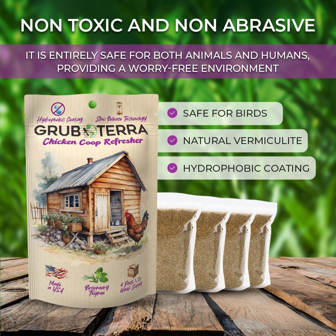 GrubTerra multi-animal enclosure odor control for coops and runs