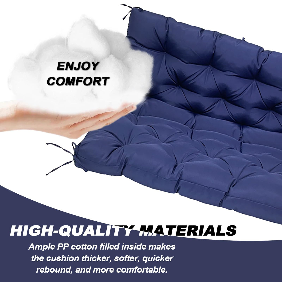 Gruywc 4-inch thick swing cushion delivers plush, supportive comfort.