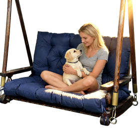 GRUYWC porch swing cushion close-up showing durable, breathable fabric for everyday outdoor comfort.